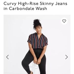Curvy High Rise Madewell Skinny Jeans Black